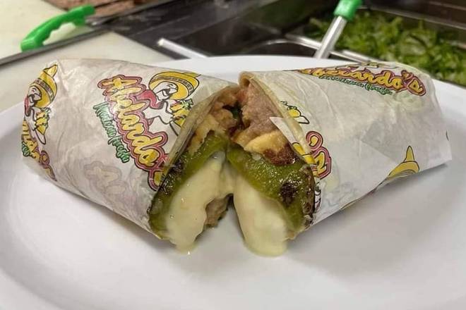 Order Chile Relleno Burrito food online from Abelardo Mexican Fresh store, Des Moines on bringmethat.com