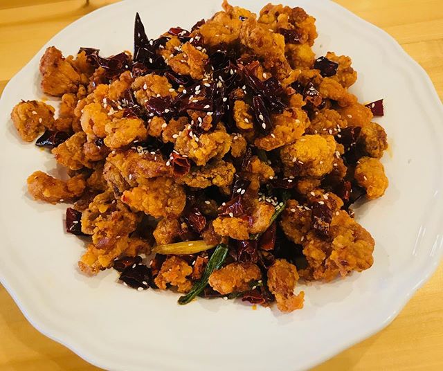 Order C4. Fried Spicy Chicken Cube food online from Jin's Cafe-Asian Cuisine store, Houston on bringmethat.com