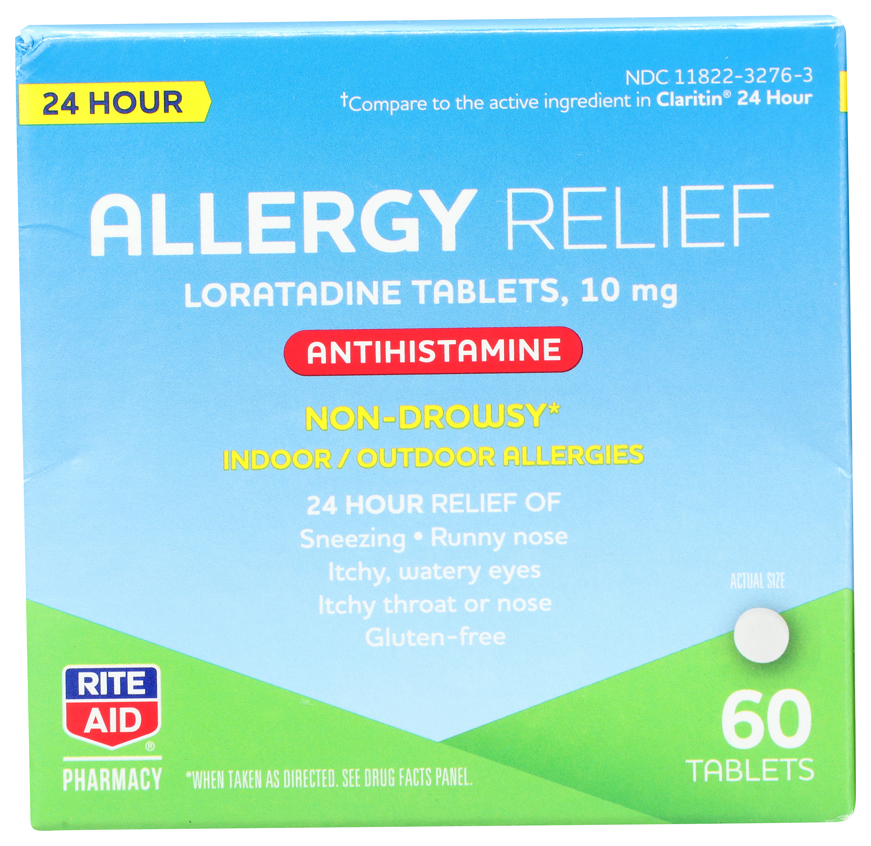 Order Rite Aid Pharmacy Loratadine Allergy Relief Tablets - 10mg, 60 ct food online from Rite Aid store, Chino Hills on bringmethat.com