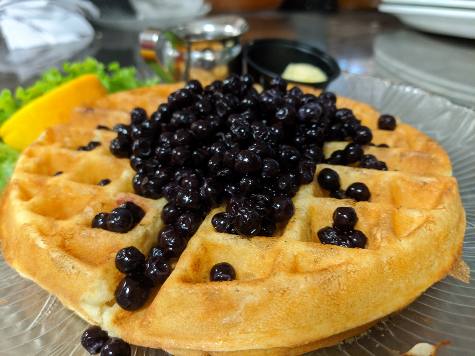 Order Blueberry Waffle food online from Us Egg store, Tempe on bringmethat.com