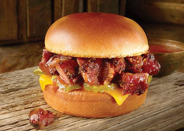 Order Pork Burnt Ends Sandwich food online from Dickey's Barbecue Pit store, Meridian on bringmethat.com