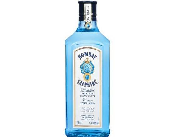 Order Bombay Sapphire London Dry Gin, 750mL bottle (47% ABV) food online from Central Liquor Market store, Los Angeles on bringmethat.com