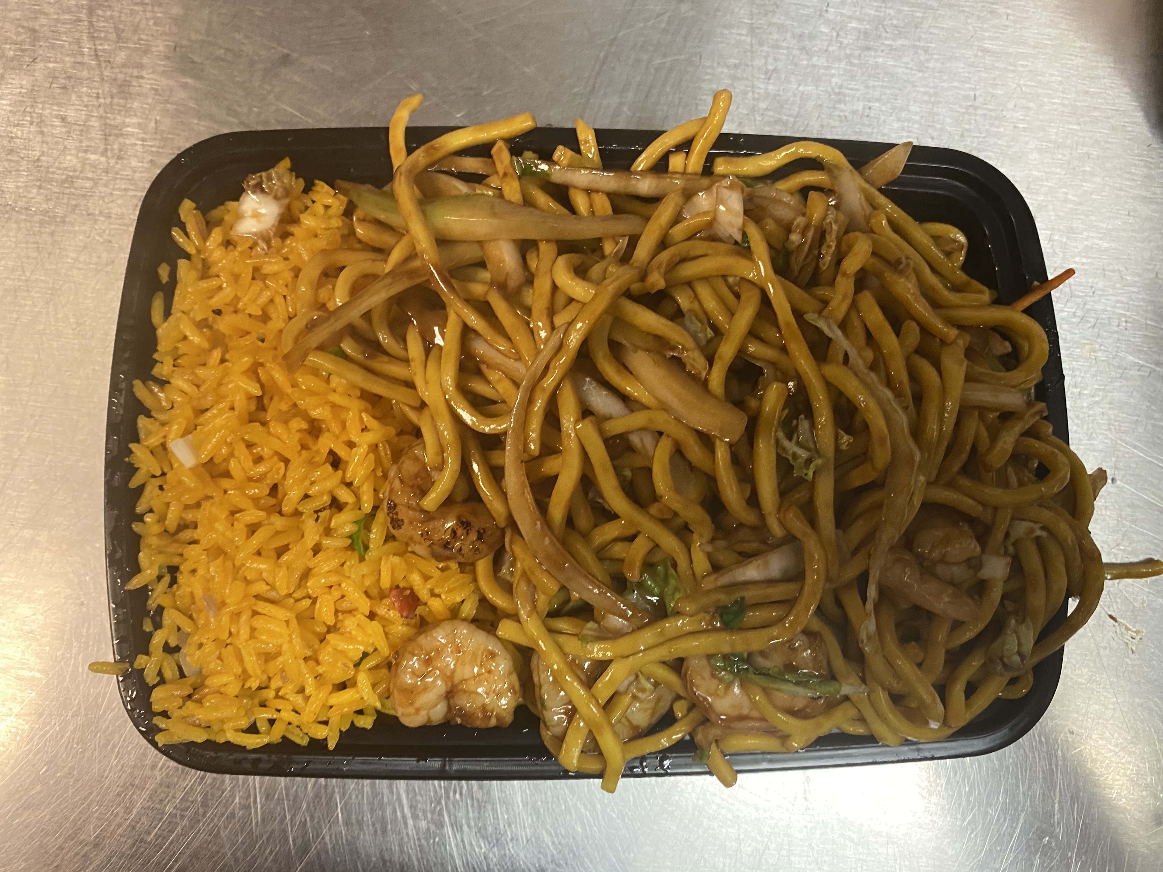 Order C16. Shrimp Lo Mein Combo Plate food online from Lucky Star - Market St. store, Wilmington on bringmethat.com