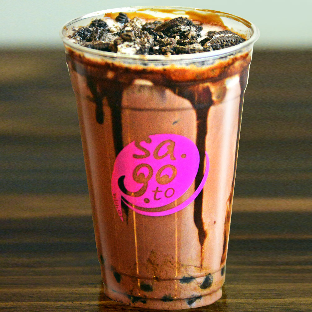 Order Chocolate Oreo Milk Tea food online from Sagoto BubbleTea World store, Jersey City on bringmethat.com