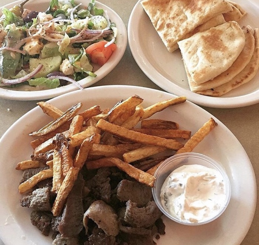 Order Gyro Dinner food online from Mad Greek Cafe store, Charlotte on bringmethat.com