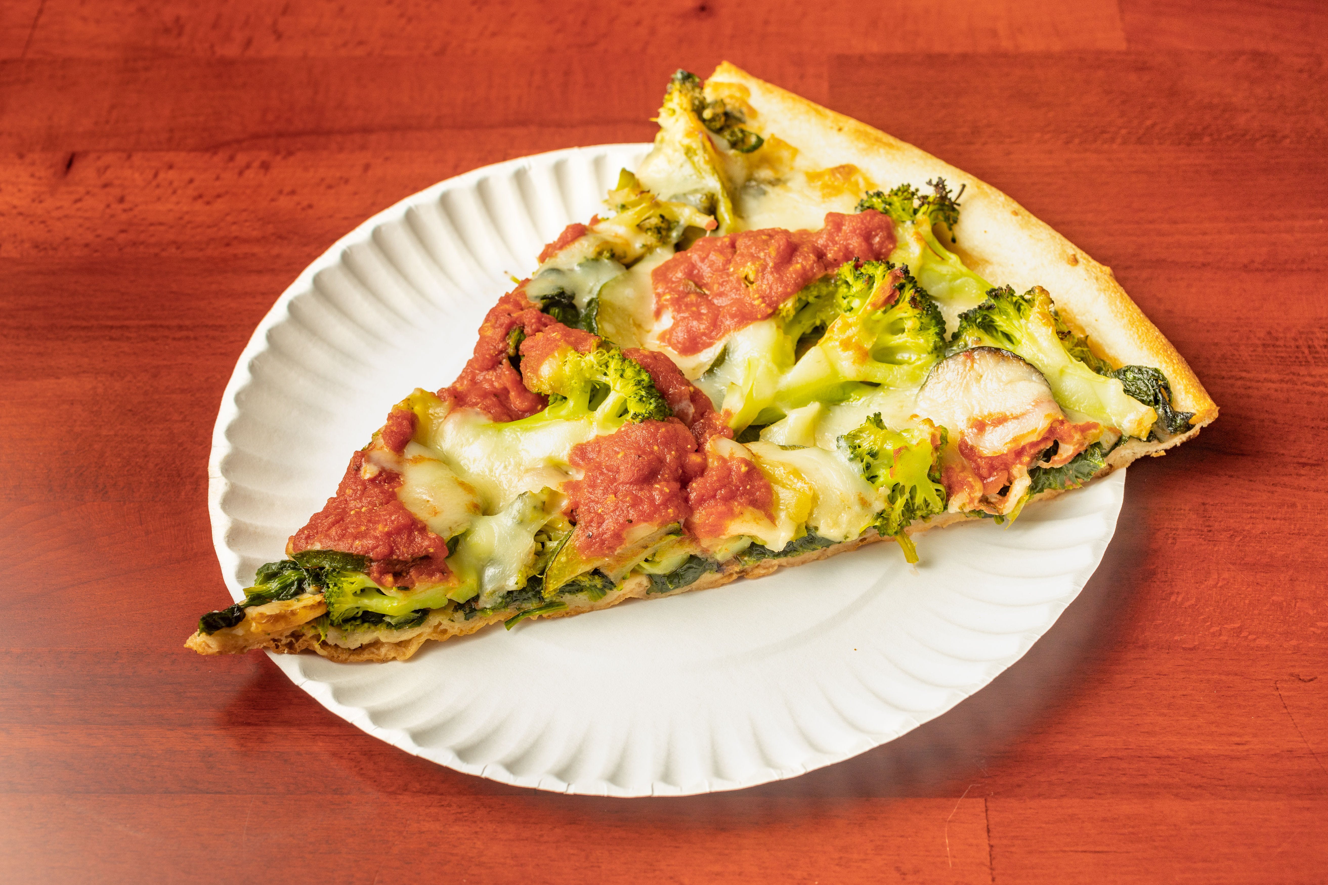 Order Vegetable Pizza Slice - Slice food online from Villa Formia store, Oceanside on bringmethat.com