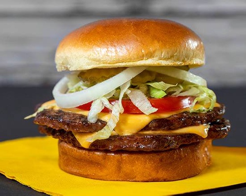 Order Double Burger with Cheese food online from Big Deal Burger store, Hickory on bringmethat.com