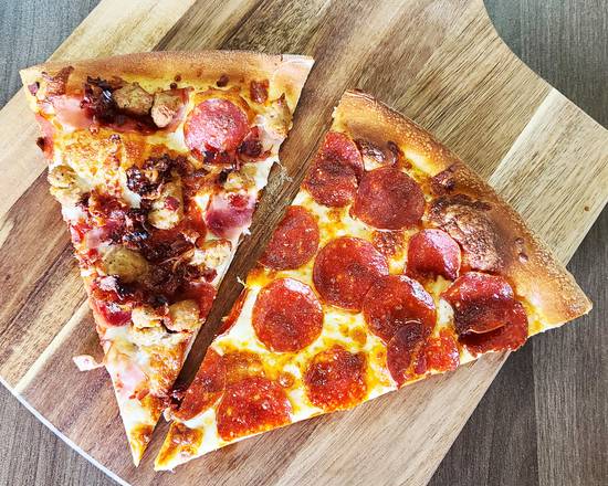 Order 2 Slices (1 Pepperoni and 1 Fancy Meats) food online from Jalapenos Pizza & Wings store, Laredo on bringmethat.com