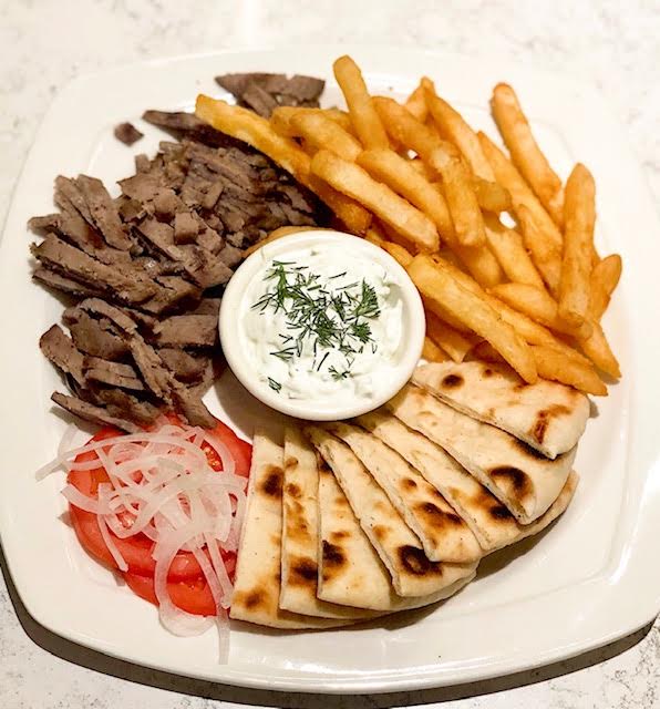 Order Beef Lamb Gyro Platter food online from The Greek store, State College on bringmethat.com