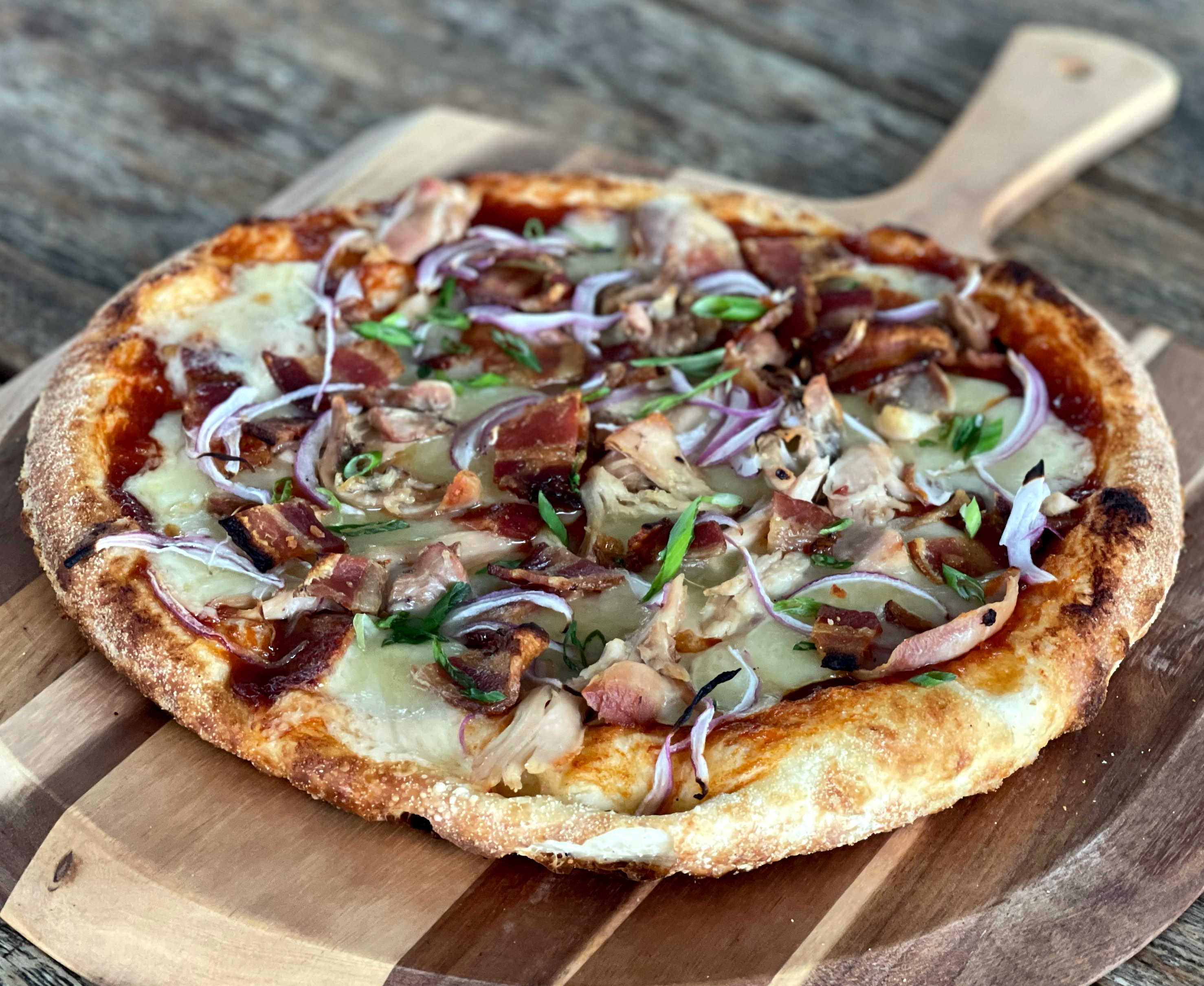 Order BBQ Chicken Pizza food online from Honor Kitchen & Cocktails store, Emeryville on bringmethat.com