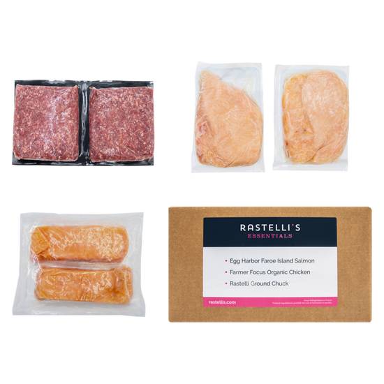 Order Frozen Rastelli's Protein Box - Chicken, Beef, & Fish Sampler food online from Drinks At Your Door by Gopuff store, Newton Highlands on bringmethat.com