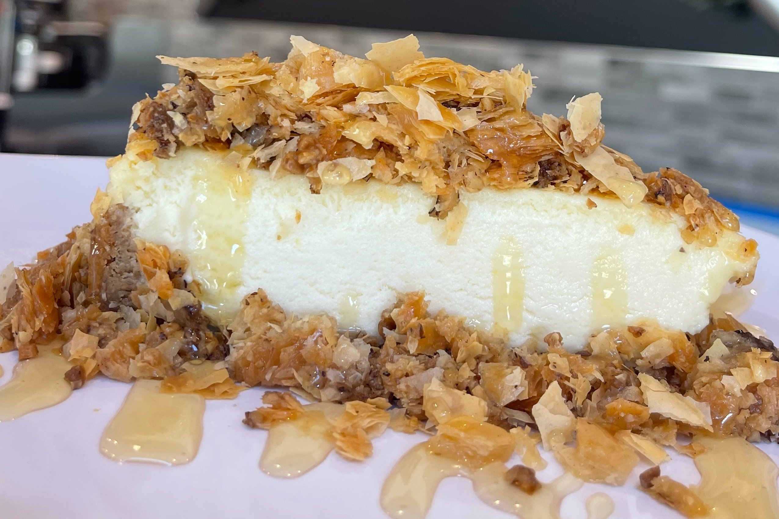 Order Baklava Cheesecake food online from Apola Greek Grill store, Irvine on bringmethat.com