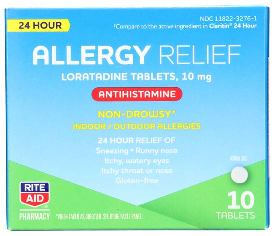 Order Rite Aid Pharmacy Loratadine Tablets 10 mg (10 ct) food online from Rite Aid store, Warren on bringmethat.com