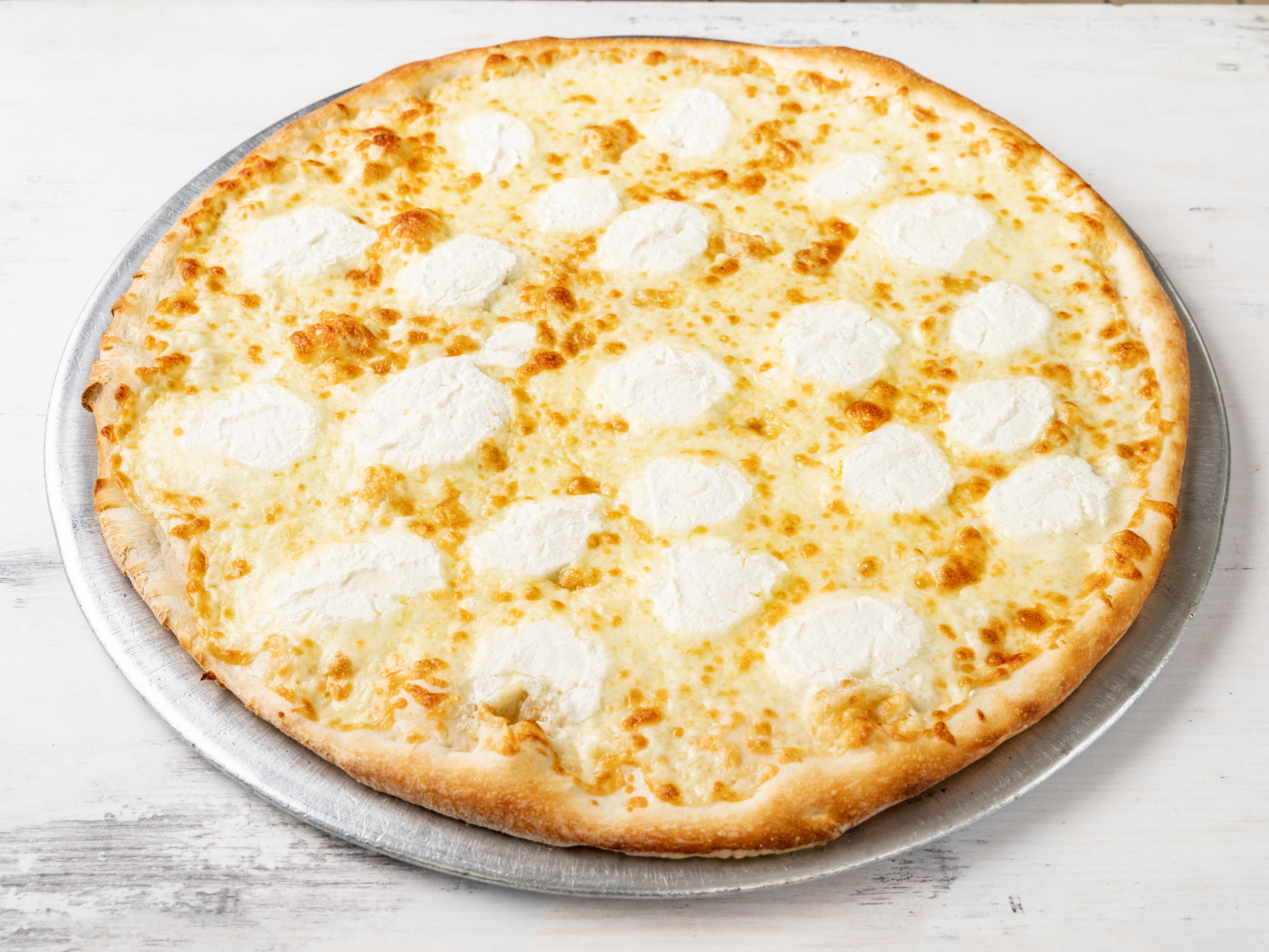 Order White Pizza (18") food online from East Village Pizza & Kebabs store, New York on bringmethat.com