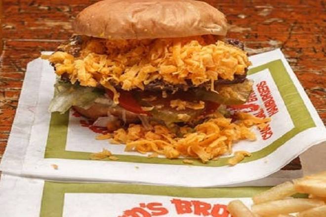 Order #6 Dressed Cheddar Burger food online from Bud Broiler City Park store, New Orleans on bringmethat.com