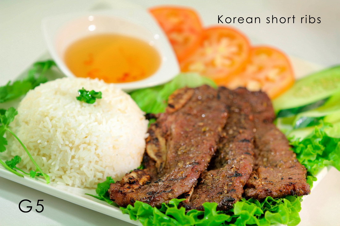 Order G5. Korean Short Ribs Rice Dish food online from Pho Binh store, Houston on bringmethat.com