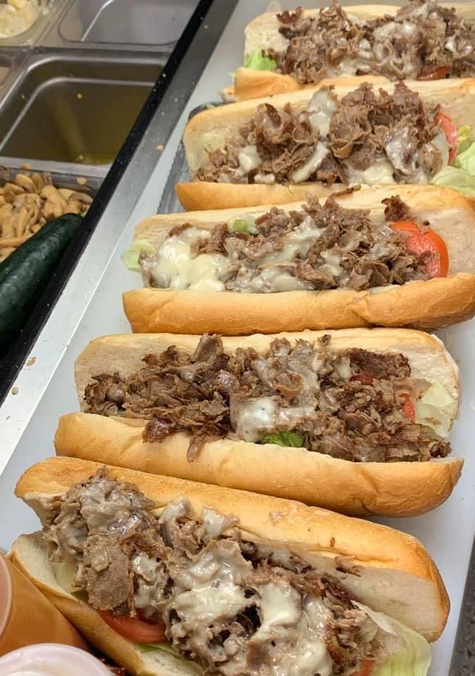 Order Cheese Steak The Works Sandwich - 8" food online from Big Guy Italiano Family Restaurant store, Bristol on bringmethat.com