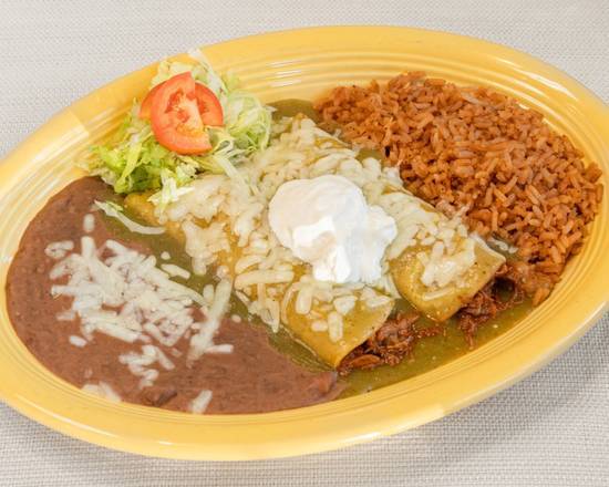 Order Enchiladas Suiza food online from Tres Amigos Mexican Grill store, Las Vegas on bringmethat.com
