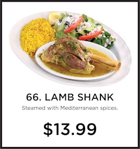 Order 66. Lamb Shank food online from Mystic Grill store, La Mesa on bringmethat.com