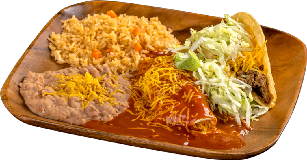 Order 20. Taco and Enchilada Combination Platter food online from Filibertos Mexican Food store, Mesa on bringmethat.com