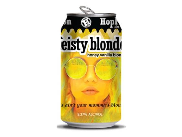 Order HopFusion Feisty Blonde Honey Vanilla Blonde Ale - 6x 12oz Cans food online from Goody Goody Liquor store, Addison on bringmethat.com