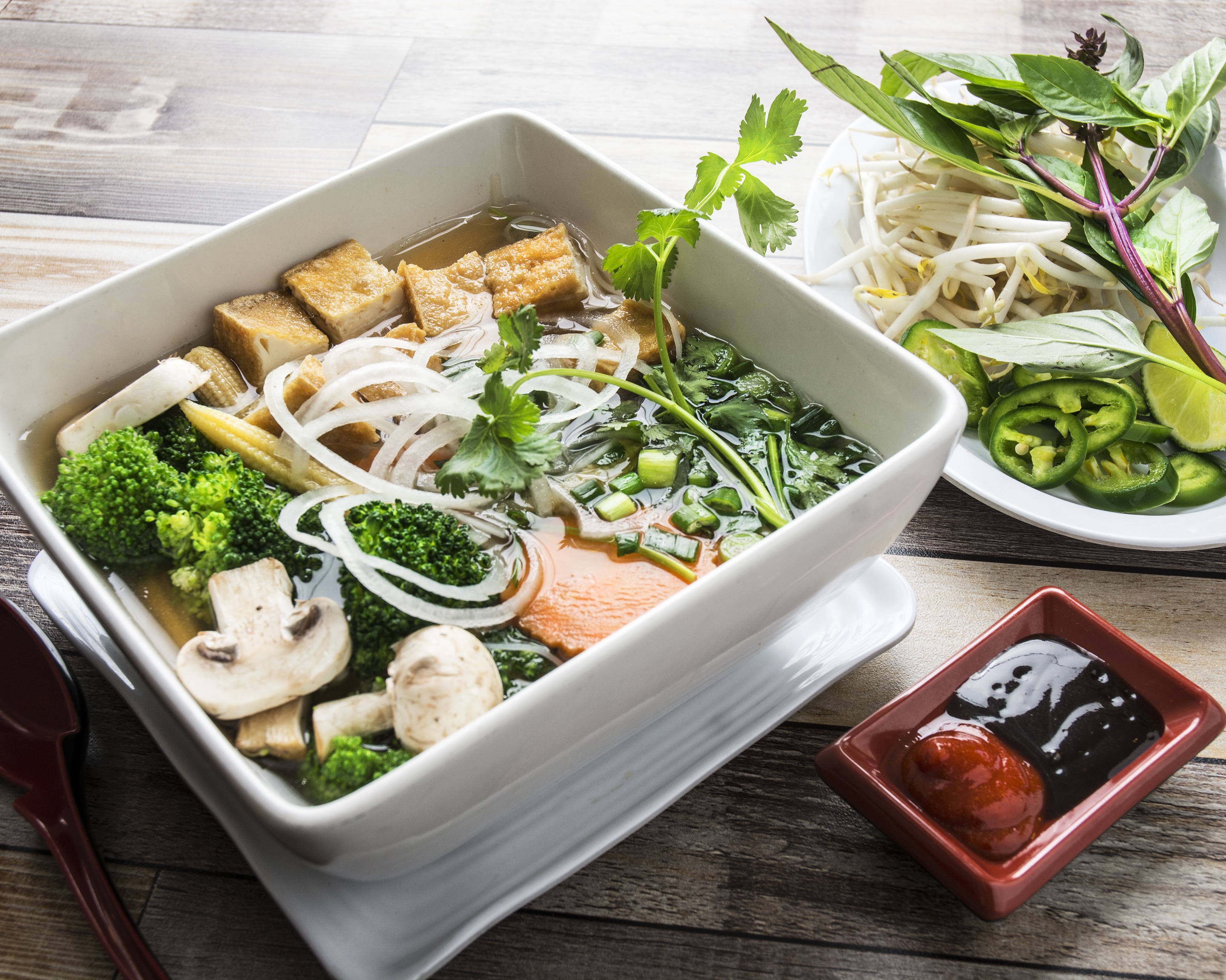 Order V1-Vegetarian Rice Noodle Soup (Pho rau cai) food online from Pho Ph Ha store, Oceanside on bringmethat.com