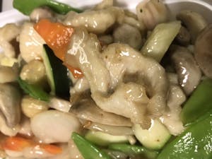 Order 50. Moo Goo Gai Pan 蘑菇几片 food online from Moon Wok store, Lenexa on bringmethat.com