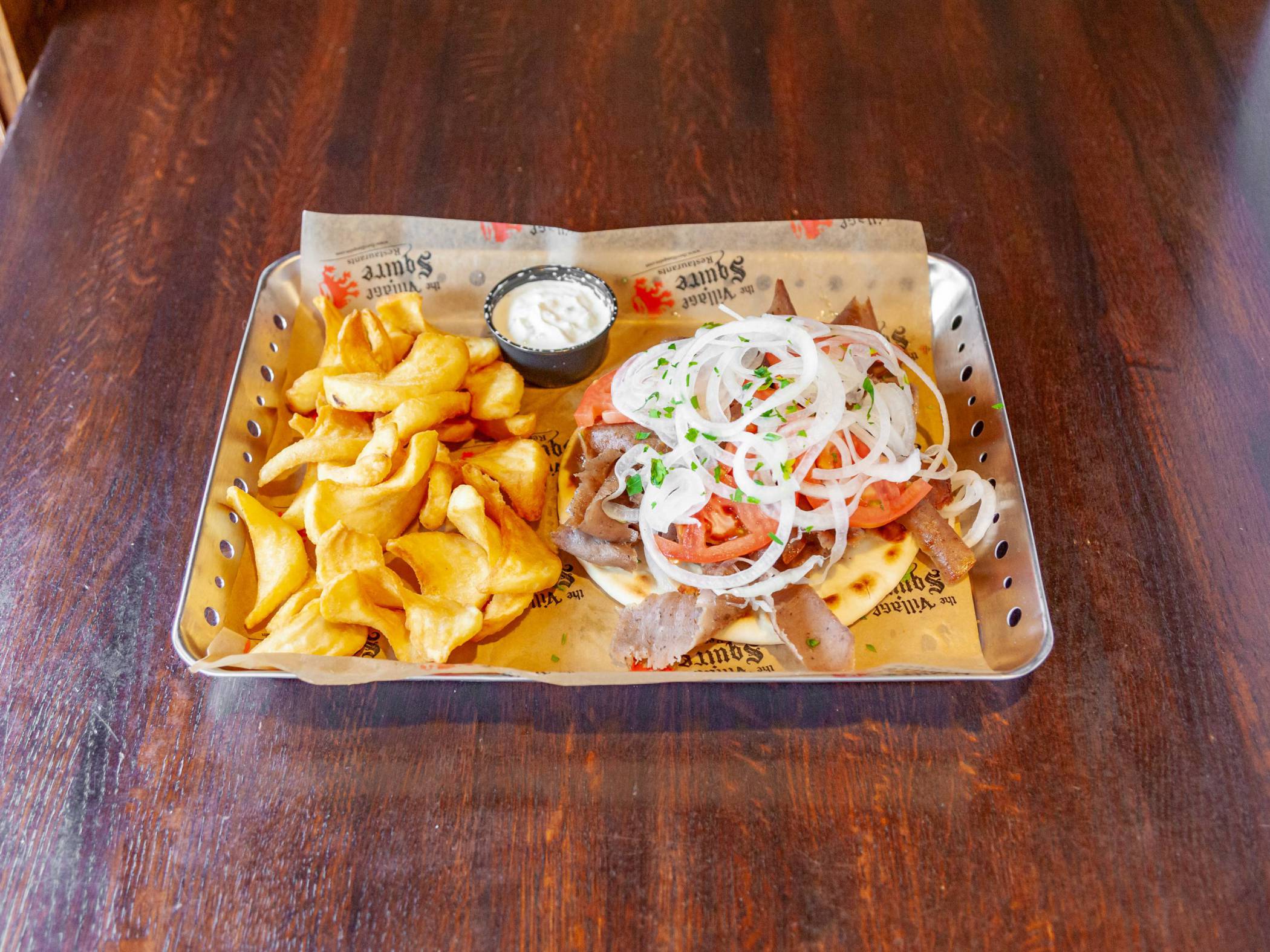 Order Gyros Plate food online from Rookies All American Pub & Grill store, St. Charles on bringmethat.com
