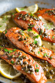 Order Salmon Piccata for 1 food online from Primavera Regency store, Long Hill on bringmethat.com