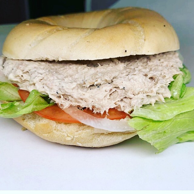 Order Tuna Salad Sandwich food online from TOP BAGELS store, Fair Lawn on bringmethat.com