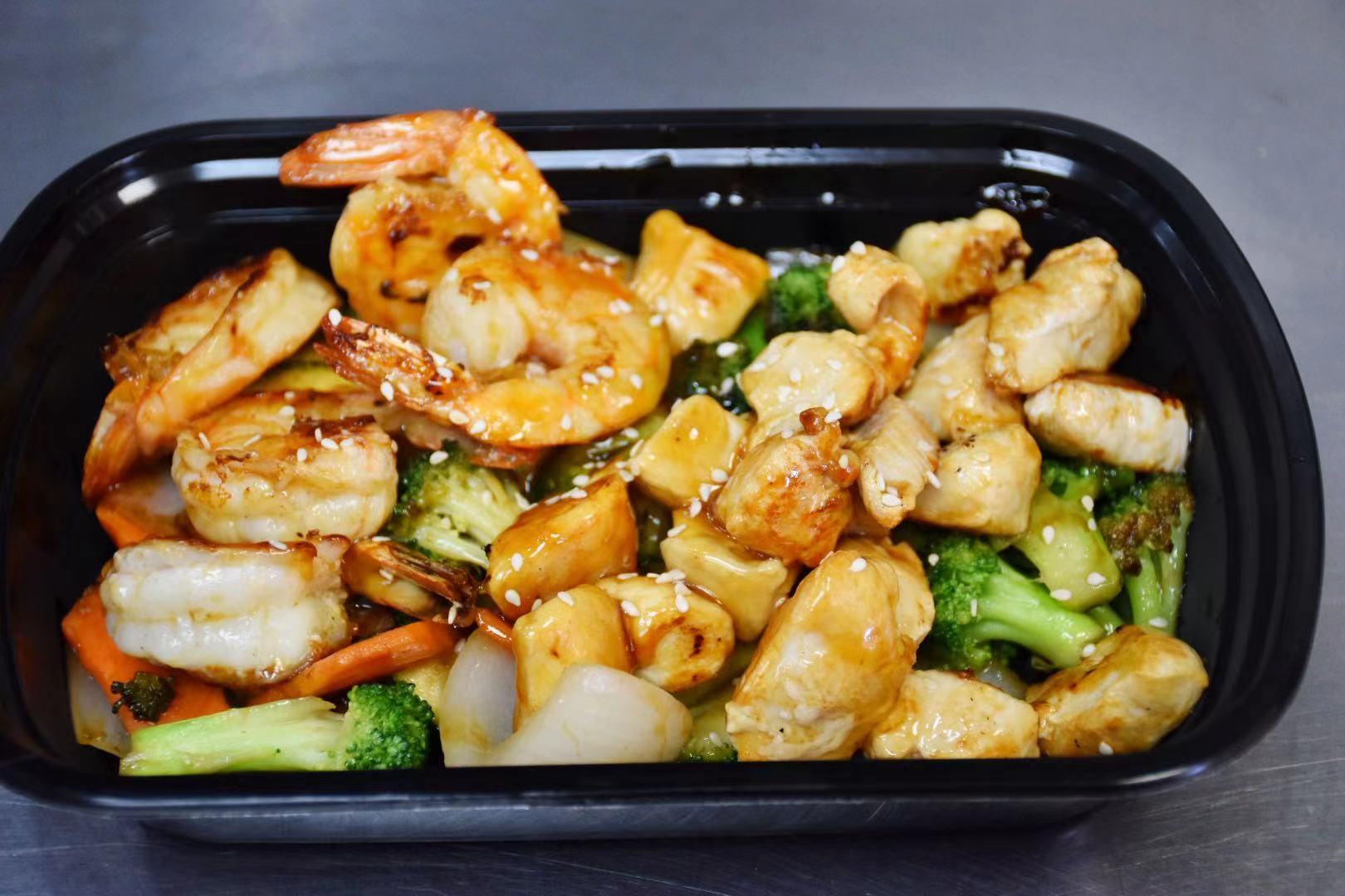 Order Chicken and Shrimp  Combination Platter food online from Sumo Hibachi store, Greensboro on bringmethat.com