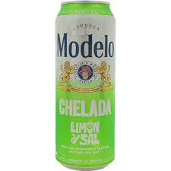 Order Modelo Chelada Limon y Sal 24oz Can food online from Fast Stop Market & Liquor store, Victorville on bringmethat.com