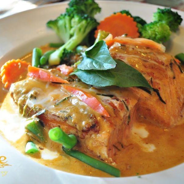 Order Panang Salmon food online from Rice Thai Cookery store, Portland on bringmethat.com
