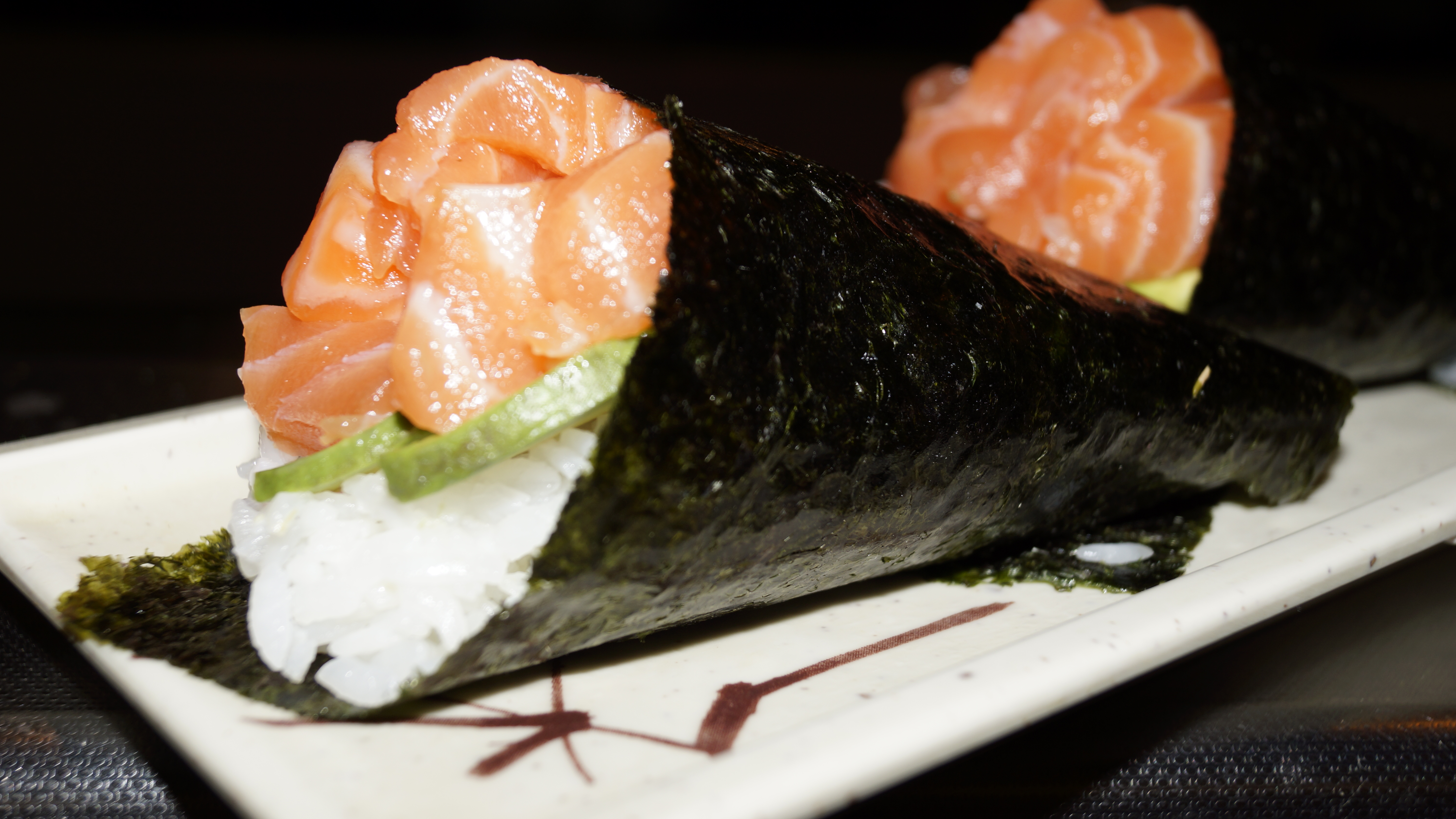 Order Salmon and Avocado Hand Roll (best sale .must try) food online from "CJ Fusion " store, Fairfield on bringmethat.com