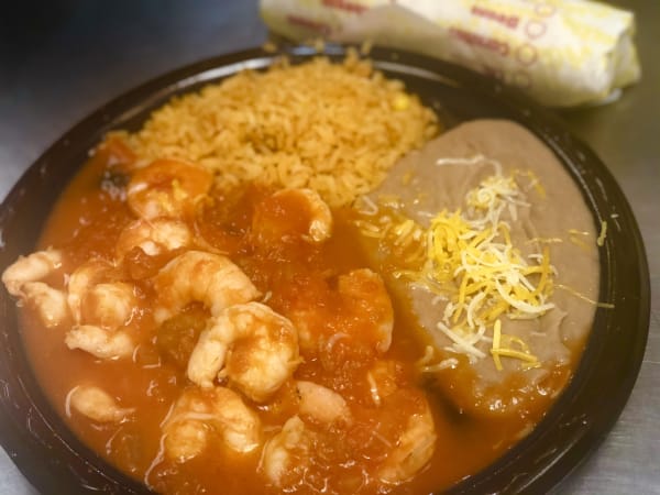 Order Shrimp Combo Plate food online from Albertos Mexican Food store, Riverside on bringmethat.com