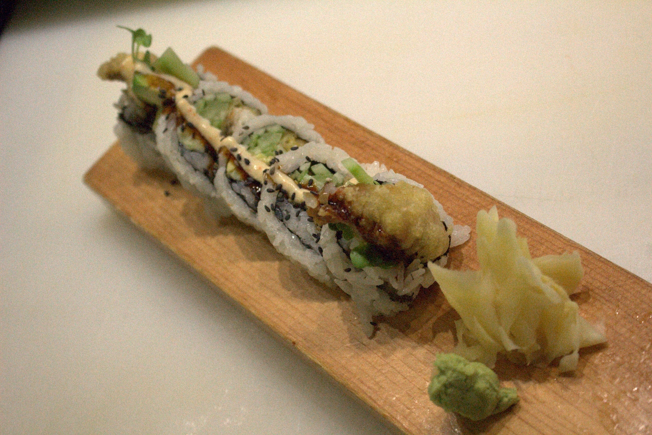Order Soft Shell Crab Roll food online from The Gokan by Musashi store, Seattle on bringmethat.com
