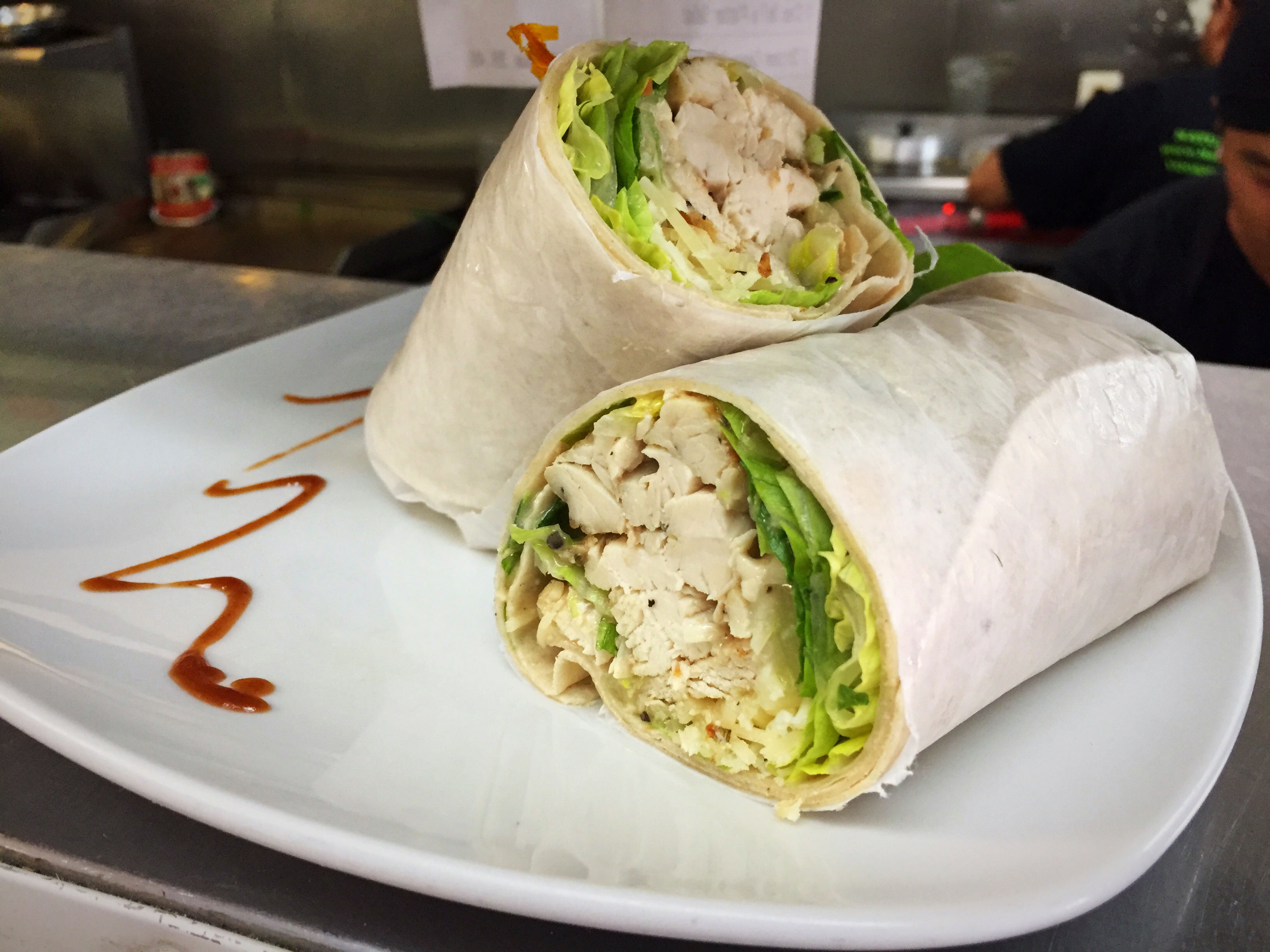 Order Chicken Caesar Wrap food online from Healthy Garden & Gourmet Pizza store, Collingswood on bringmethat.com