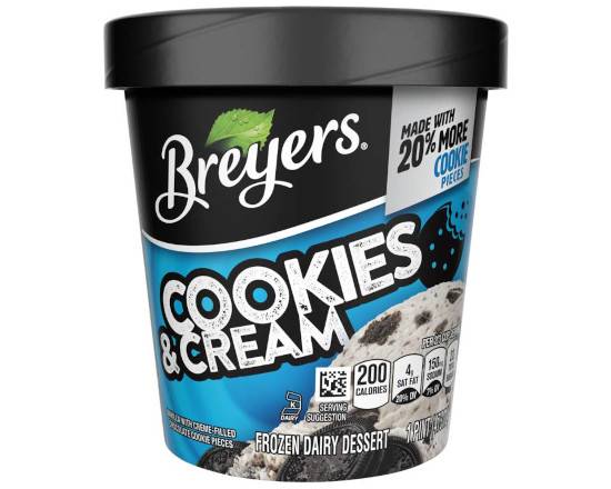 Order Breyers Cookies & Cream (1 pint) food online from Nohadra Grocery store, Chicago on bringmethat.com