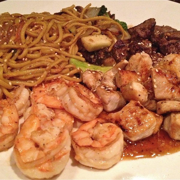Order Hd12. Hibachi Shrimp, Steak and Chicken food online from Asian Fusion store, Kennesaw on bringmethat.com