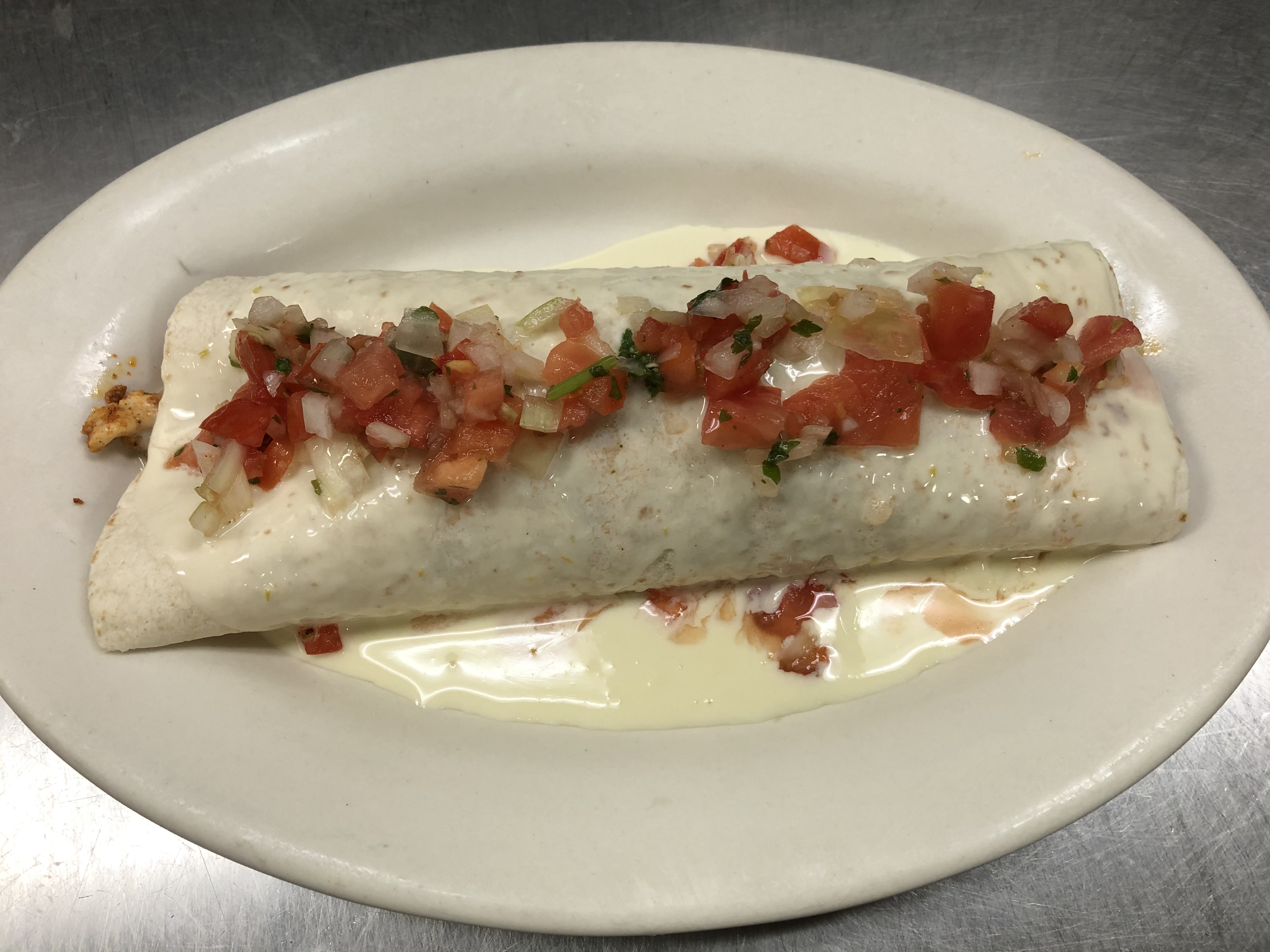 Order Burrito Chori-Pollo food online from Pancho's Mexican Restaurant store, Troy on bringmethat.com