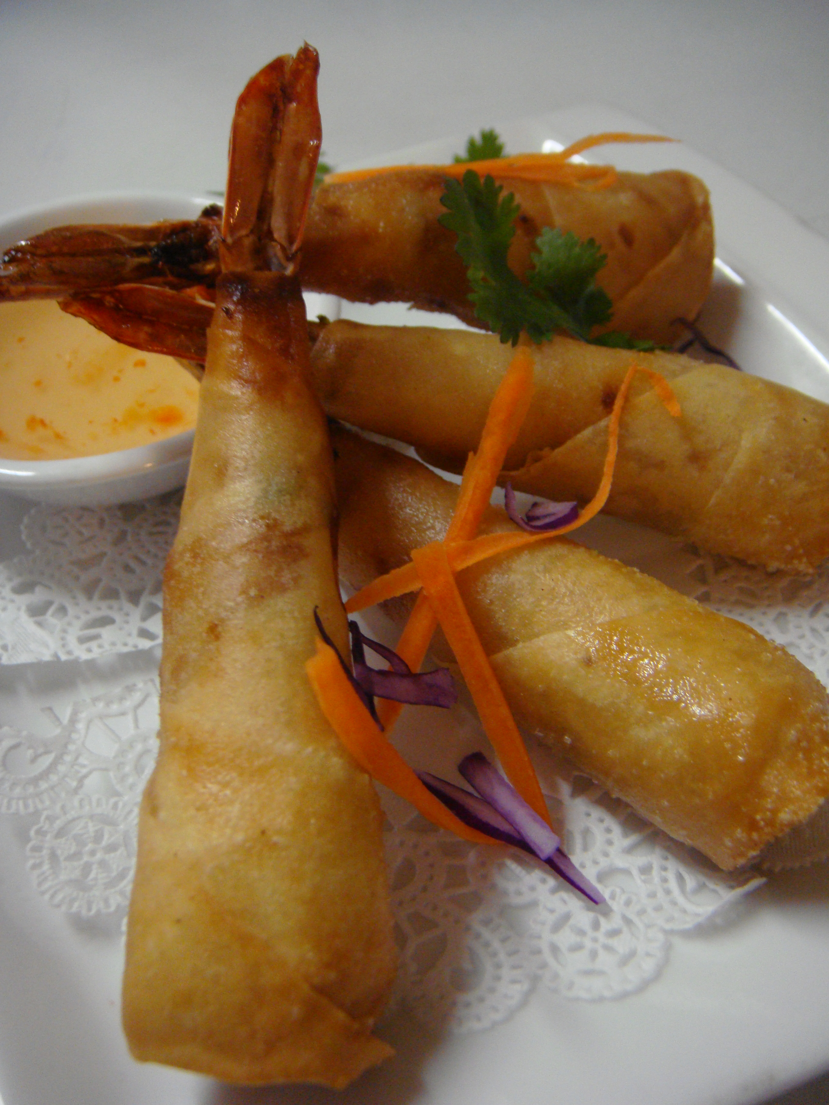 Order 8. Shrimp Roll (3 pieces) food online from Thai boulevard store, Forest Hills on bringmethat.com
