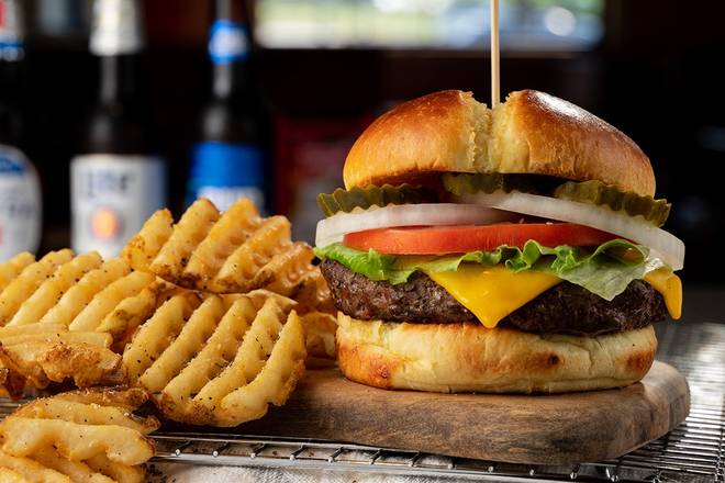Order All American Cheeseburger* food online from Logan's Roadhouse store, Normal on bringmethat.com