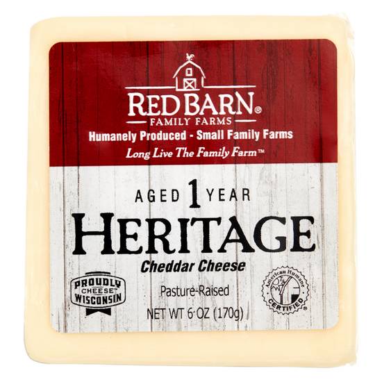Order Red Barn Heritage White Cheddar Aged 1 Year 6oz food online from Everyday Needs by Gopuff store, Chicago on bringmethat.com
