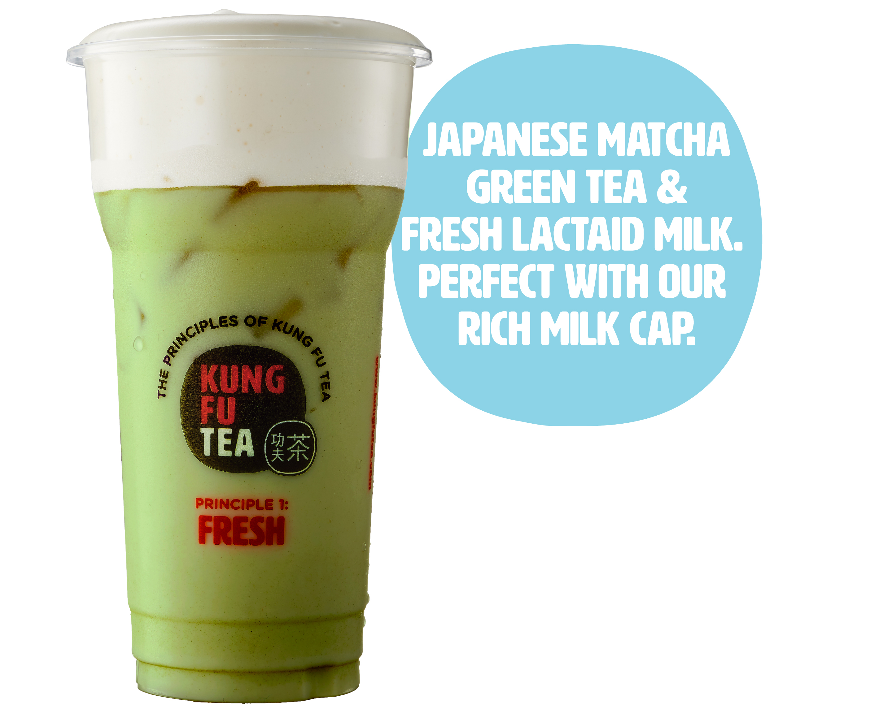 Order Matcha Milk Cap food online from Kung Fu Tea Kent store, Kent on bringmethat.com