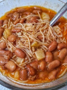 Order Loaded Fideo with Beef & Beans food online from Que Tal Pollo store, Independence on bringmethat.com