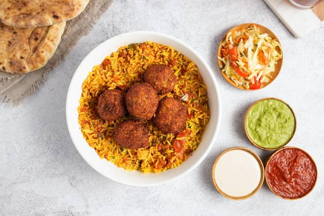Order Rice Bowl w/ Falafel food online from Oren Hummus store, Mountain View on bringmethat.com