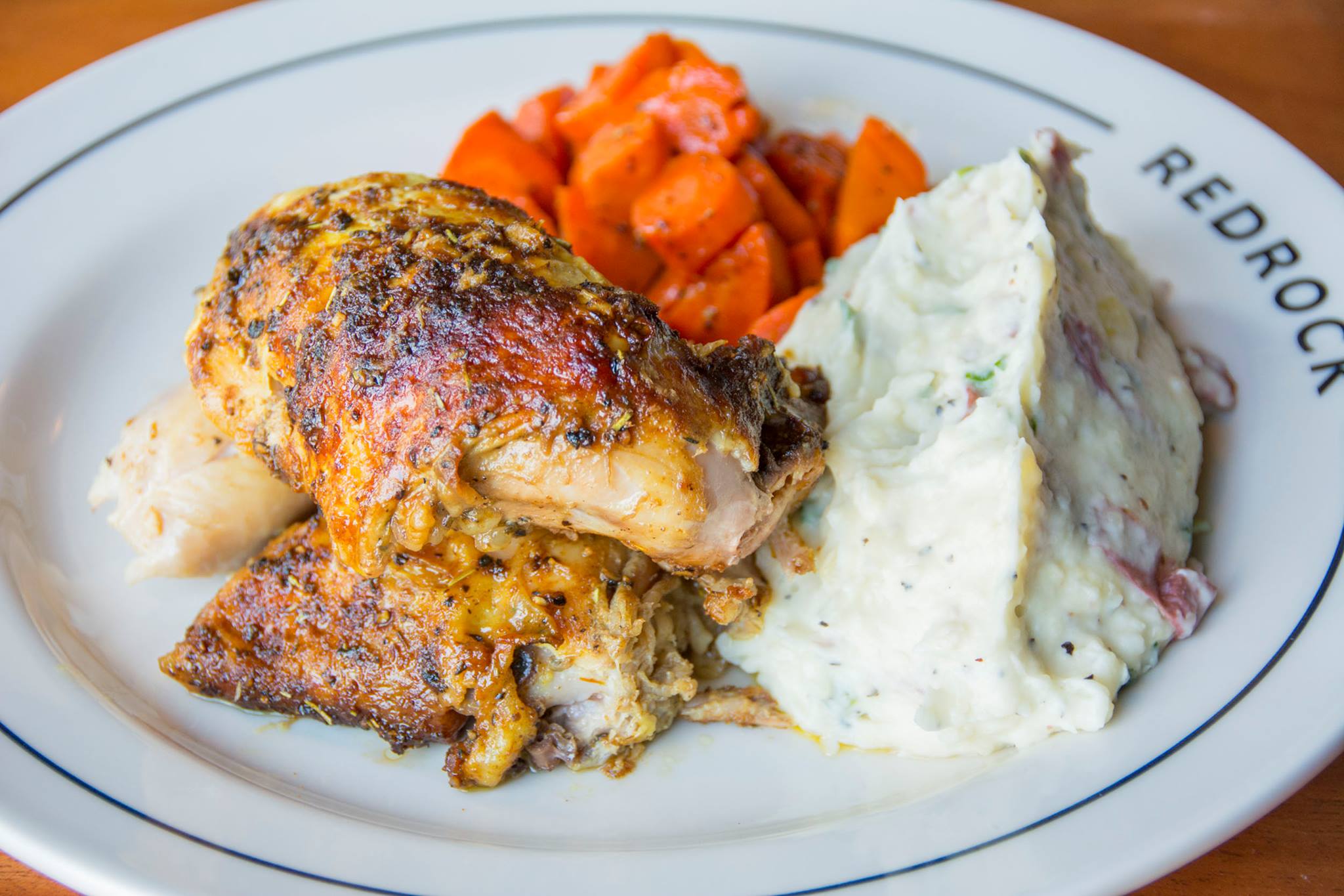 Order Wood-Fired Rotisserie Chicken food online from Redrock Canyon Grill store, Oklahoma City on bringmethat.com