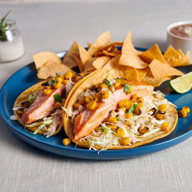 Order Atlantic Salmon Two Taco Plate food online from Rubio's store, San Diego on bringmethat.com