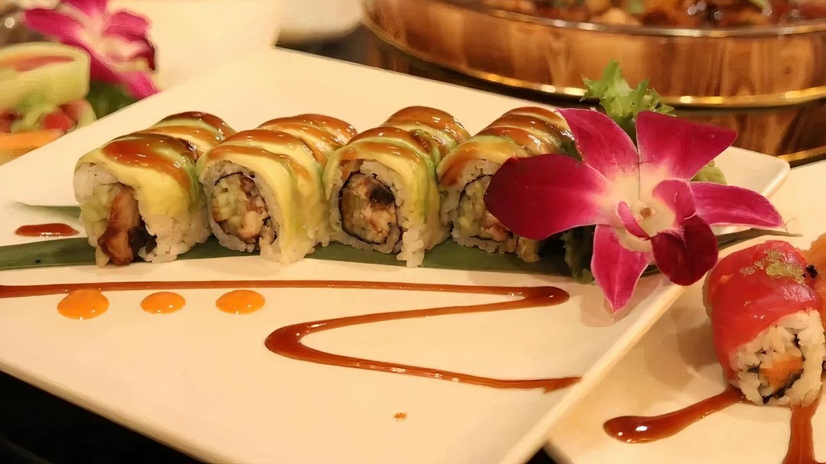 Order 20. Green Dragon Roll food online from Megu Sushi store, Moorestown on bringmethat.com