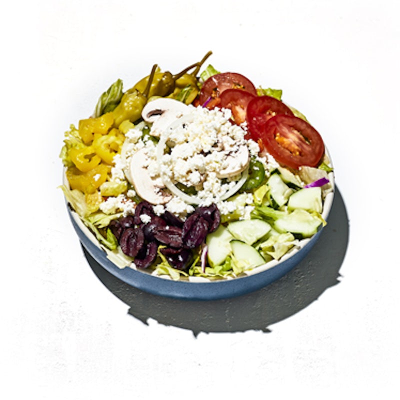 Order Greek Salad food online from Mellow Mushroom - Cumberland Ave store, Knoxville on bringmethat.com